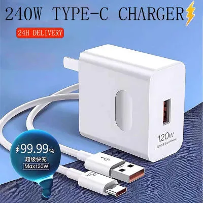 Ivy Original Fast Charger 240W Type-C Cable Adapter Set For Android Charger Wall Charger Super Charging Type C Charger USB