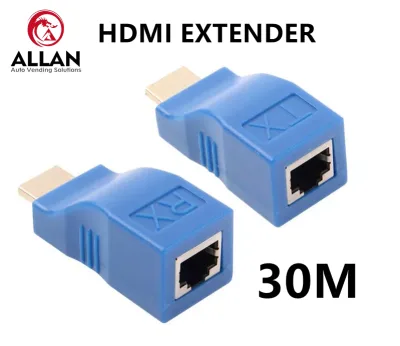 1Pair ALLAN 1080P HDMI Extender RJ45 Ports LAN Network 4K HDMI Extension signal up to 30m Over CAT5e/6 UTP LAN Ethernet For HDTV Monitor
